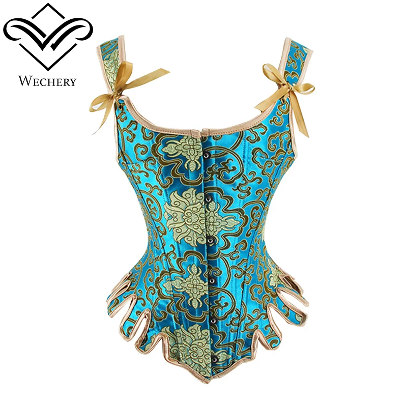 Wechery Overbust Corset Square Neck Bustiers Women Party Wedding Waist Shaper Bodice Slimming Sexy Corselet Tops Adjustable