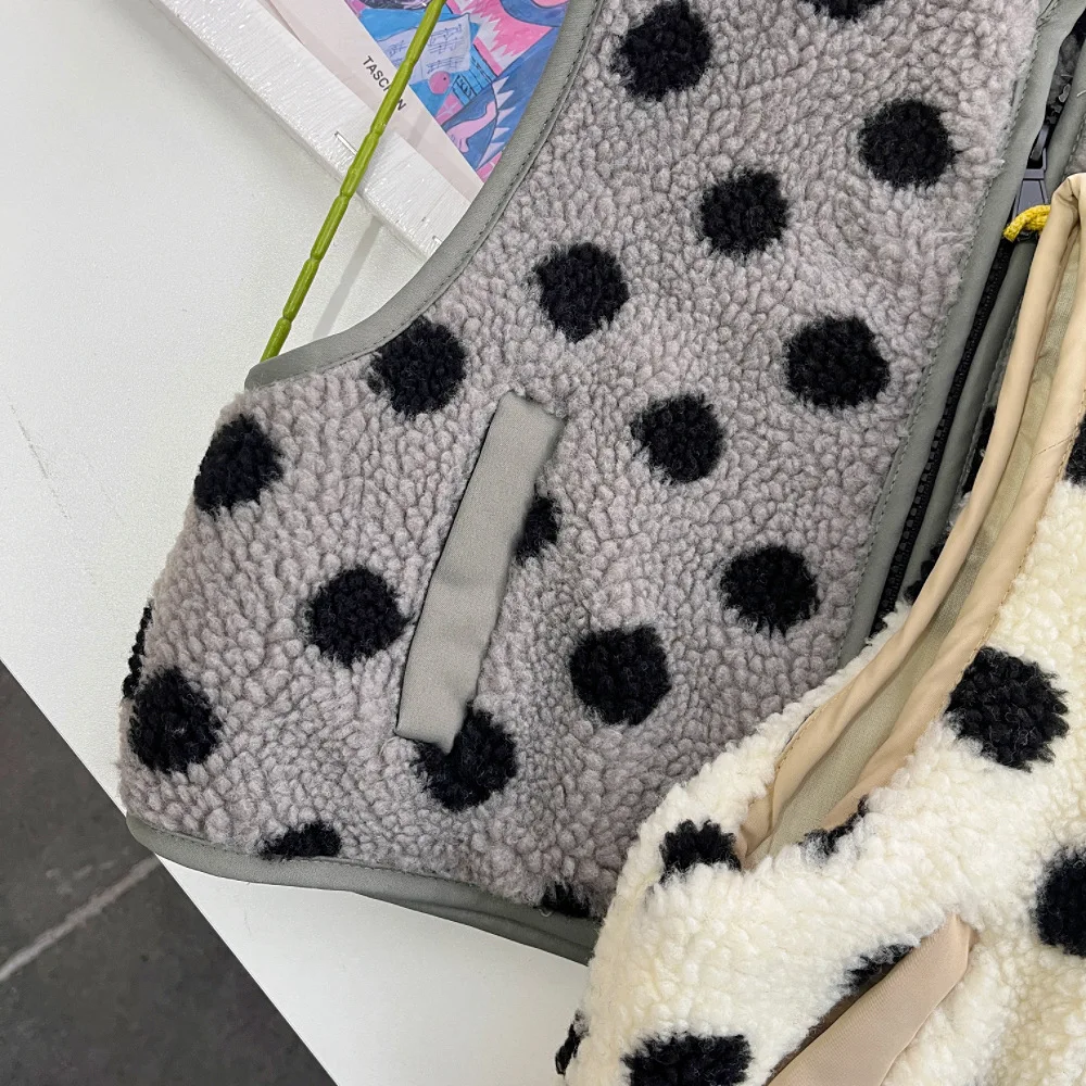 Жилет на молнии для мальчиков и девочек корейский флисовый жилет из ягненка