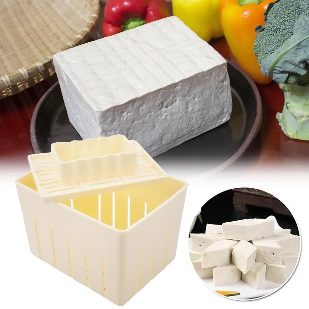 

1pc DIY Plastic Homemade Tofu Maker Press Mold Kit Tofu Making Machine Set Soy Pressing Mould with Cheese Cloth Cuisine