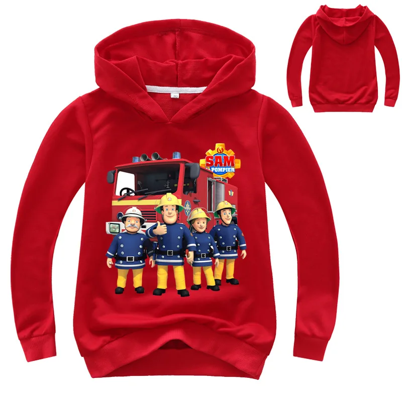 

Spring Autum Fireman Sam Clothes Boys Hoodies Teenagers Child Sweatshirt Kids Baby Hoodie Boys Jumper Outwear&coats 2-16Years