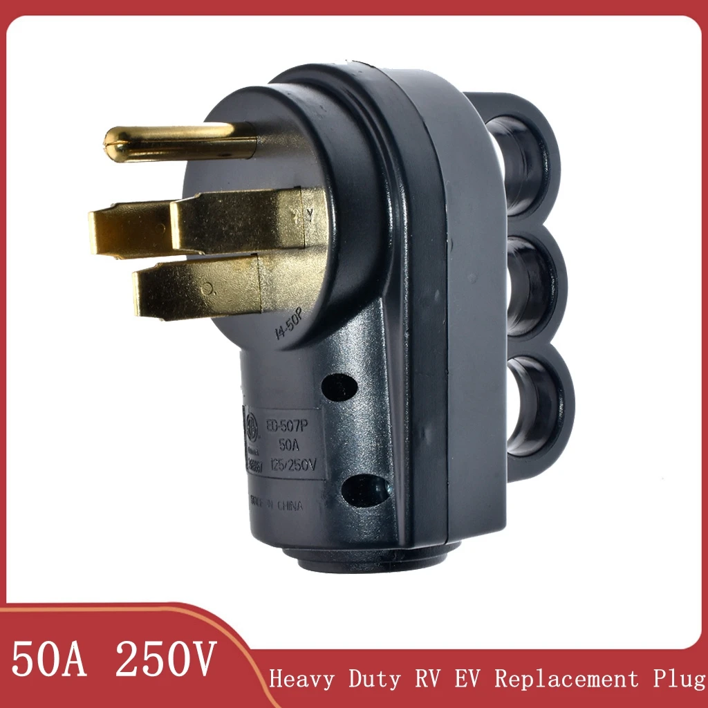 [Nema 14-50 P] 50 Ампер сверхмощный RV EV сменный вкладыш, NEMA 14-50 P штекер, 50 Ампер штепсельная вилка AC