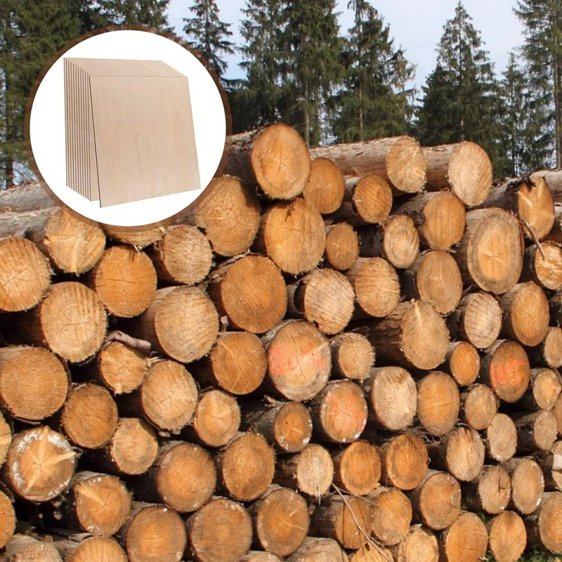 Комплект из 6 предметов фанеры толстая НЕОБРАБОТАННАЯ древесина для рукоделия