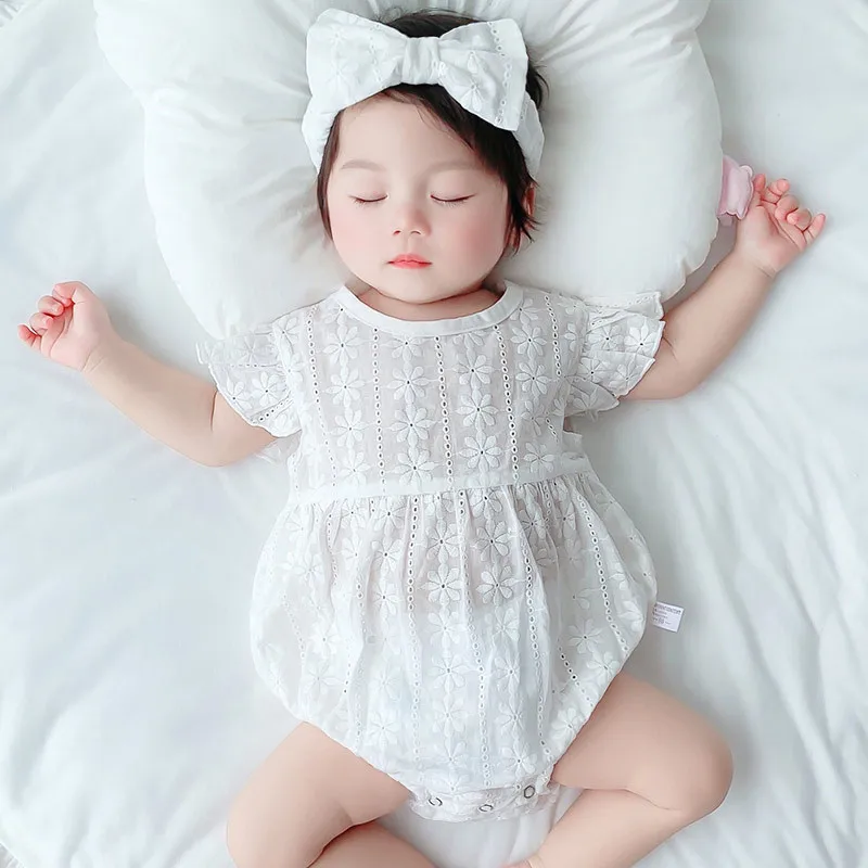 

baby girls clothes Baby short sleeve jumpsuit baby summer treasure cotton lovely jumpsuit baby girls