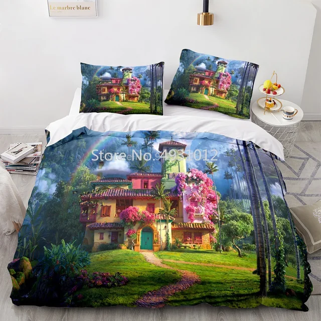 Disney Encanto Family Tree 3D Print Bedding Set Cute Duvet Quilt Cover Pillowcase Bedroom Decorative Home Textile for Kids Gifts 4