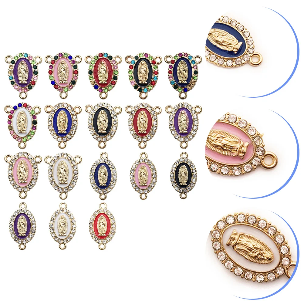 

18 Pcs Gold Statement Necklace Women Our Lady Pendant Zinc Alloy Jewelry Charms DIY Pendants Crafts Miss