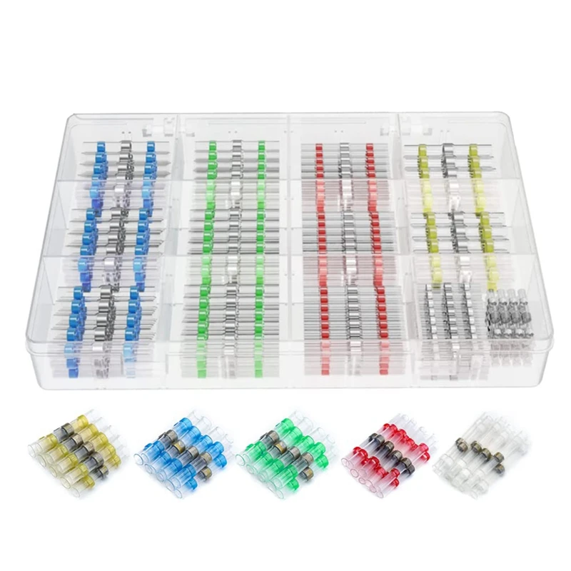 

Электрические самопаяльные термоусадочные стыковые соединители, морской термоусадочный соединитель для проводов, 360 шт.