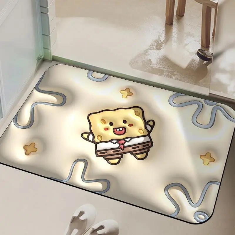 

2023 3D Absorbent and non slip floor mat, bathroom coral velvet, stepping on the kitchen carpet, door