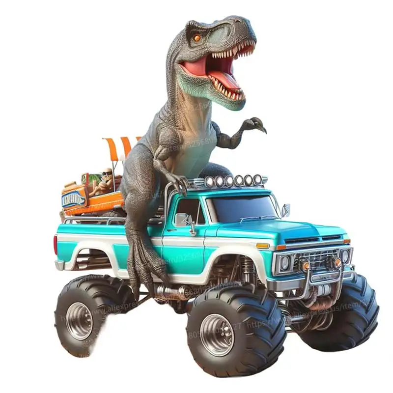 Фото T-Rex Динозавр Вождение на монстров-Наклейки на стену Спальня Мальчик Комната Фон Украшения Фреска Животные Домашний Декор S490 №5