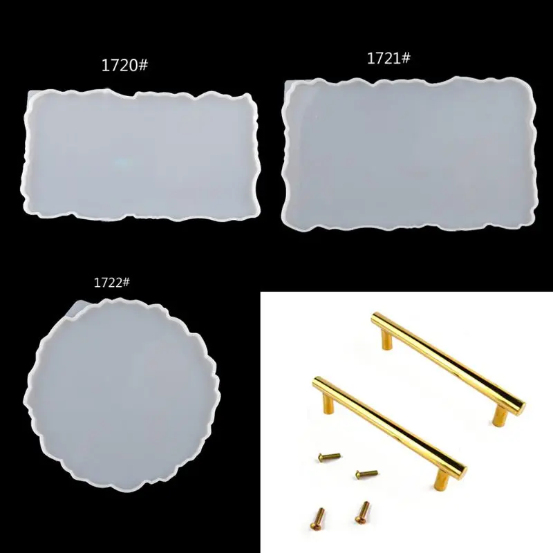 

Прозрачная эпоксидная зеркальная подставка «сделай сам», силиконовая форма, большая необычная пластина для творчества