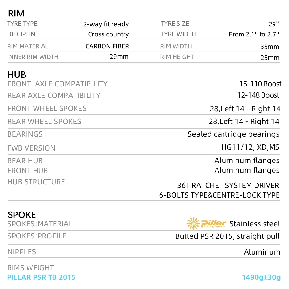 2025 RYET 29er MTB Карбоновые колеса 35 мм 36T Набор ободов для горного велосипеда Прямая