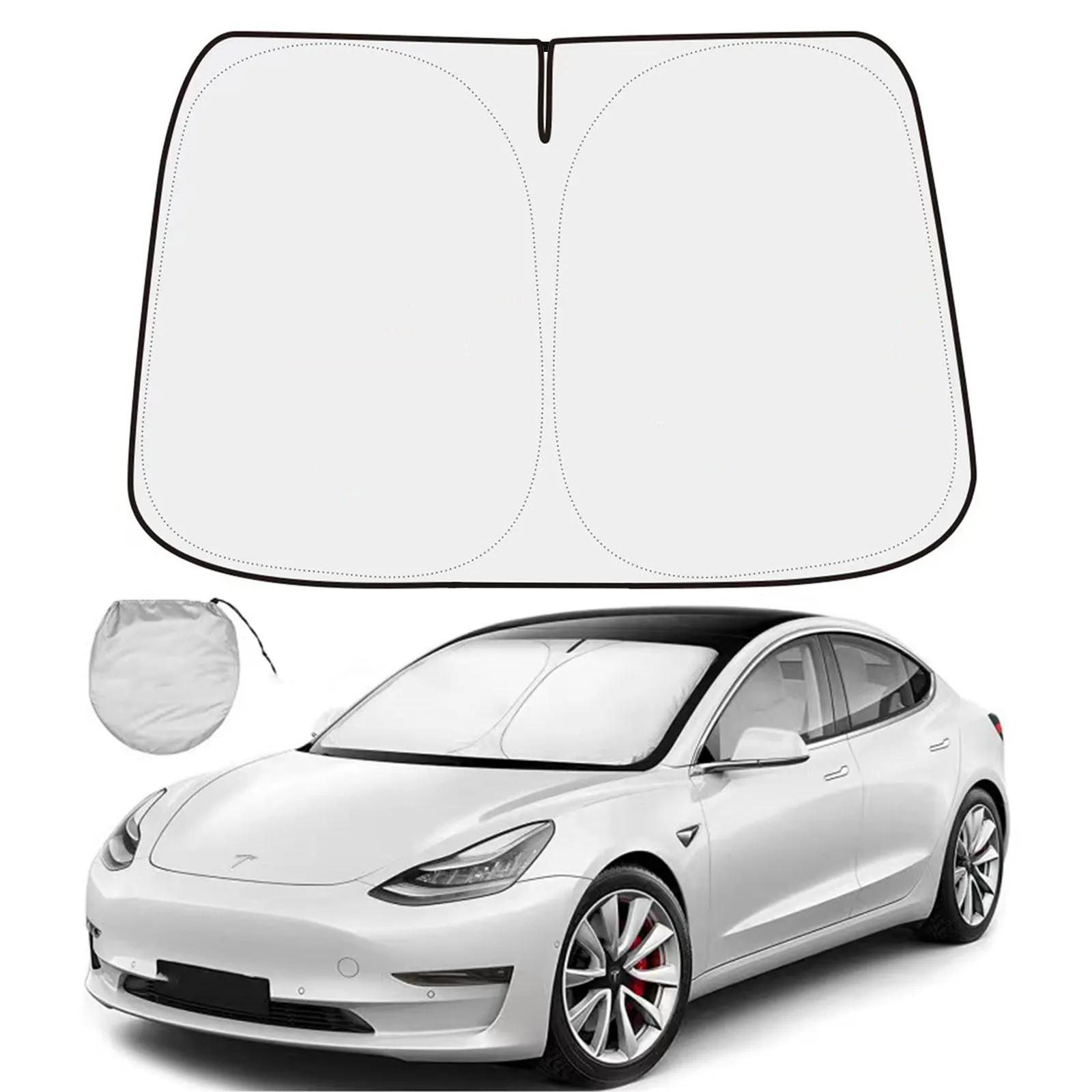 

2022 DOS Tesla Model 3 Y Accessories Car Windshield Sun Shade Covers Visors Auto Front Window Sunscreen Parasol Tesla Model 3 Y