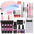 Набор для маникюра, полигель для наращивания ногтей, все для маникюра, набор для ногтей дома, профессиональный набор, полуперманентный УФ-свет