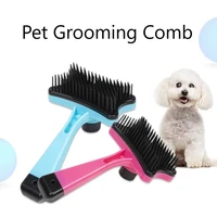 bonzerpet pet brush automatic plastic shedding hair remove tool dog cat loose hair comb for pet faces fur nozzle grooming