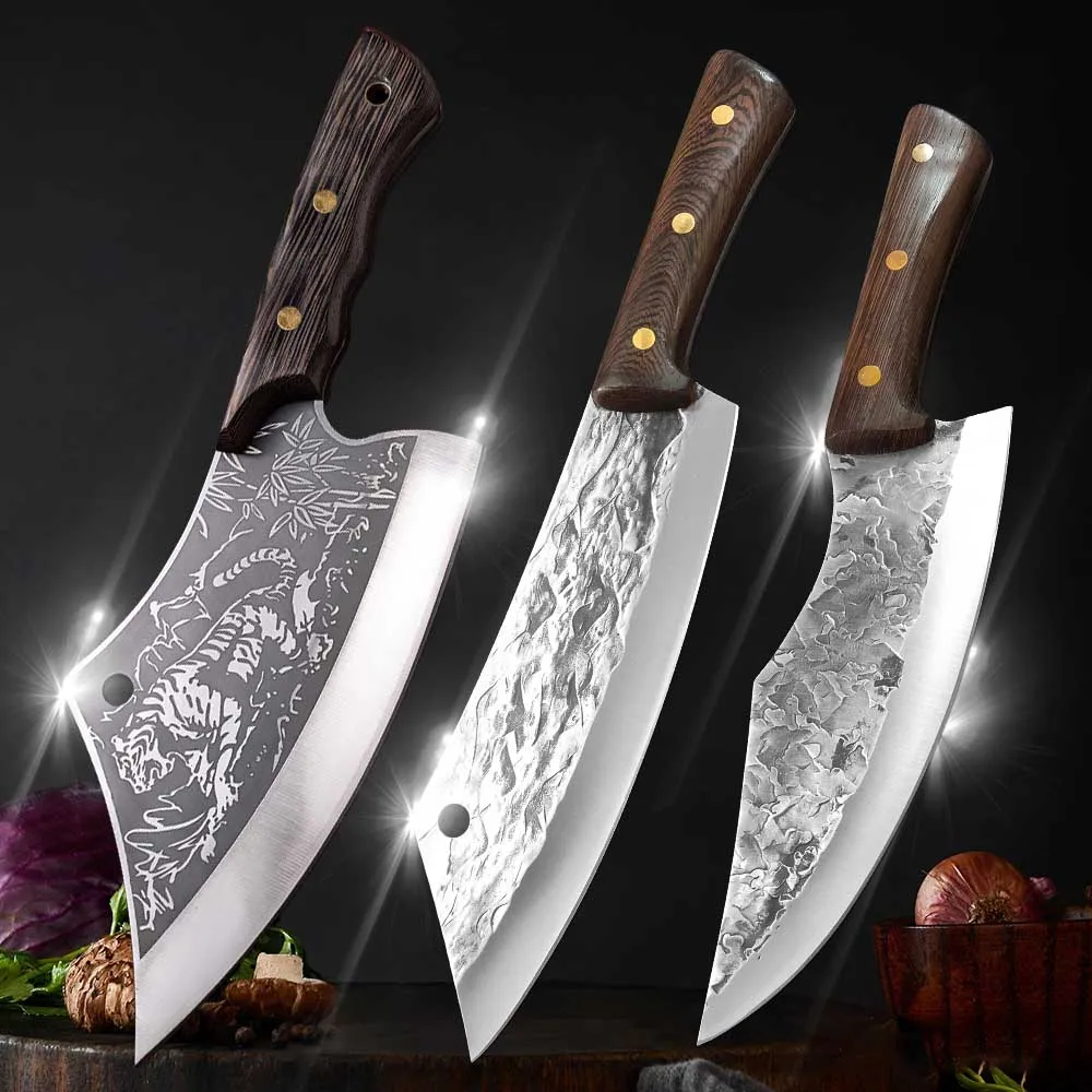 

Chopping Kitchen Knives 5CR15MOV High Hardness Stainless Steel Bone Cutting Knife Fresh Stone Blade Bone Cutter Chopper Tools