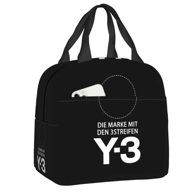 

Yohji Yamamoto Insulated Lunch Tote Bag for Women Thermal Cooler Lunch Bag Outdoor Camping Travel Food Picnic Container Tote