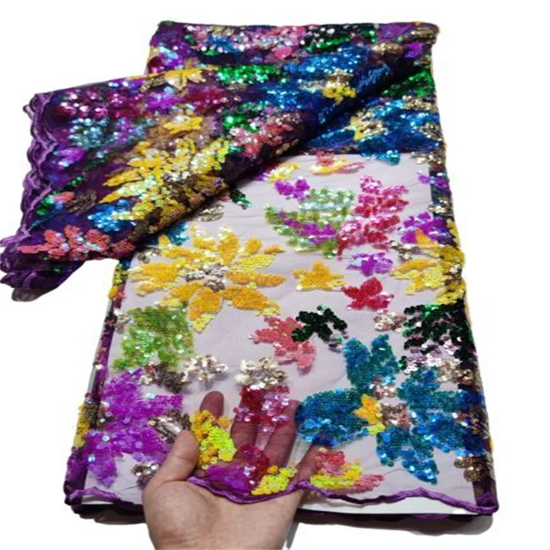 

Новейшая зеленая африканская кружевная ткань с блестками, французская сетчатая кружевная ткань с блестками для вечерние, разноцветная