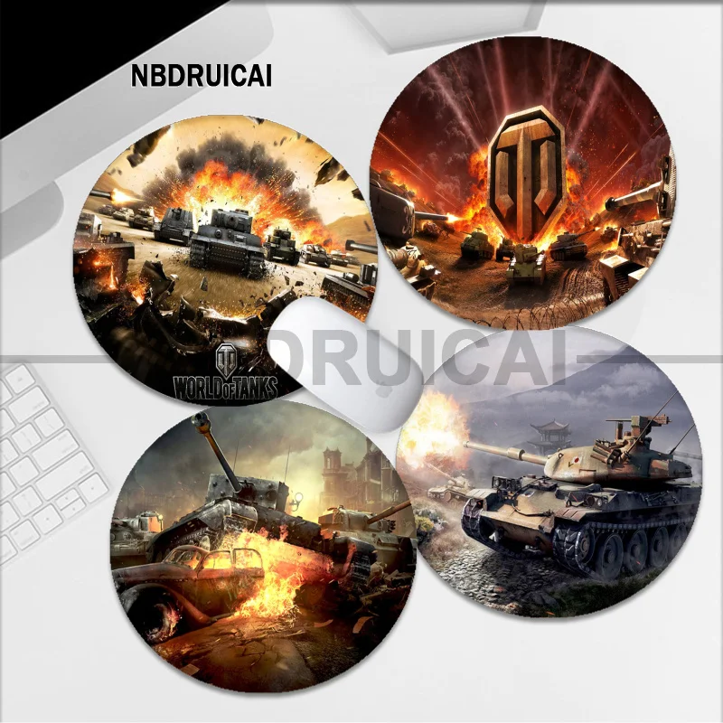 

World Of Tanks Anti-Slip Round Kawaii Cartoon Anime Gaming Mouse Pad Keyboard Mouse Mats Deskpad Girls For Teen Girls Bedroom