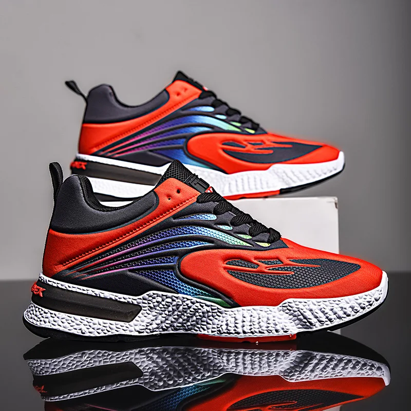 

Spring Mens Sneakers Printed Air Mesh Sports Shoes Comfortable Running Shoes Outdoor Men Athletic Shoes Tenis Masculino Footwear
