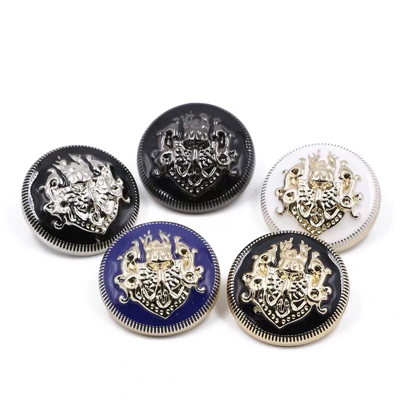 Fashion Shank 5Pcs 23mm Metal buttons black Rhinestone button For