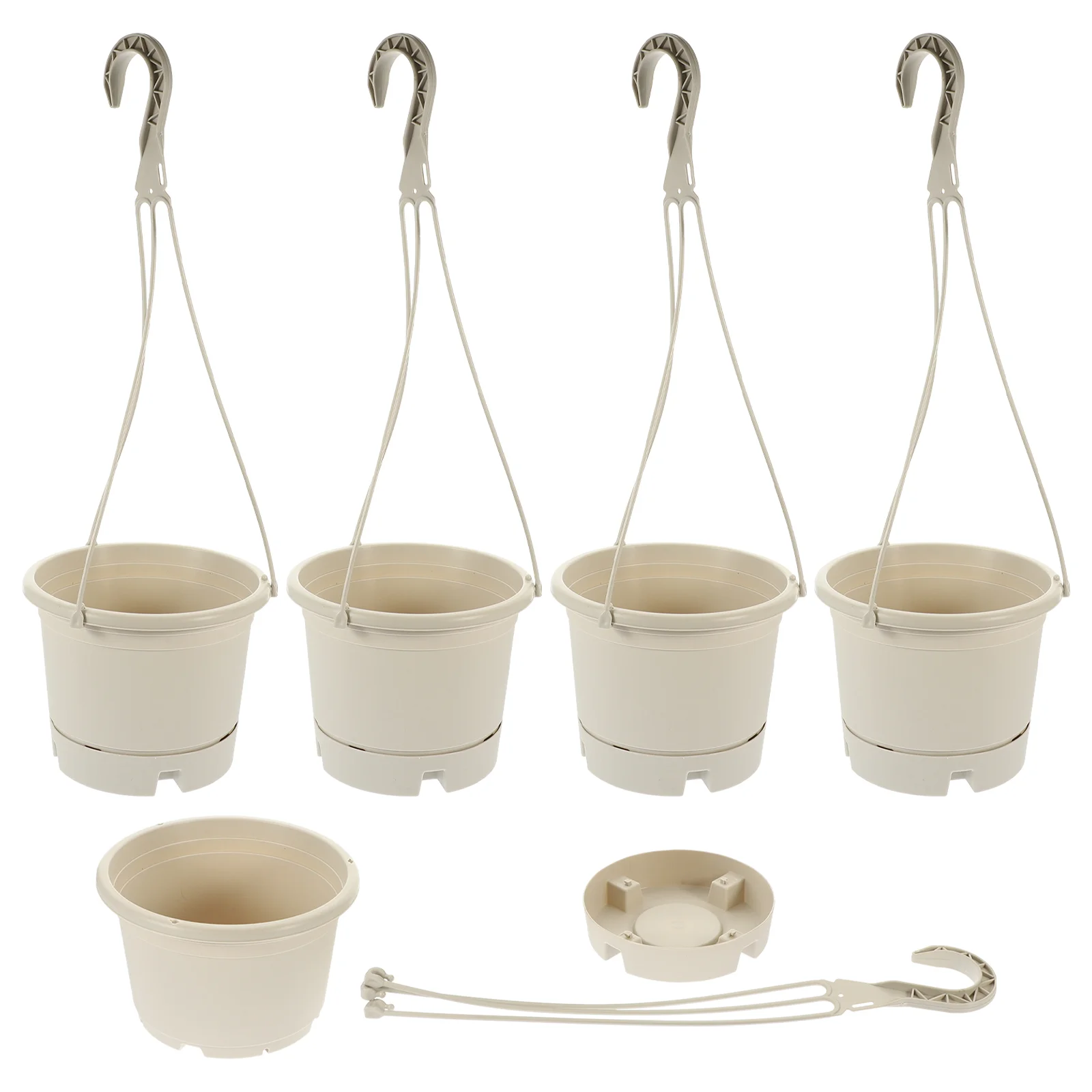 

5 Pcs Hanging Flower Pots Basket Decor Storage Baskets Plants Indoor Balcony Plastic Wall Planter