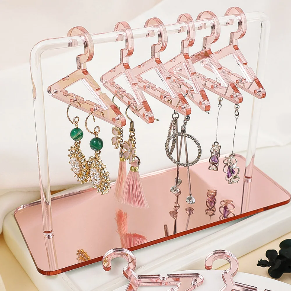 8Pcs Hangers Clear Acrylic Jewelry Display Rack Earrings Hanging Clothes Stand Storage Jewelry Shopwindow Manager Display Racks