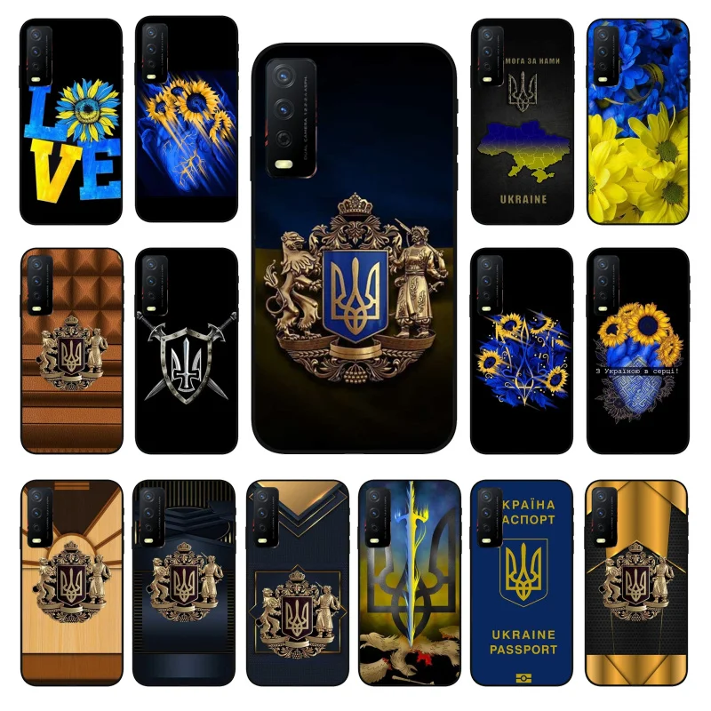 

Phone Case For VIVO Y53S Y33S Y22S Y11S Y31 Y21 Y70 Y20 Y21S Y72 Y35 Y51 Y01 V23E V21 V23 V21E Ukraine Flower Case Funda