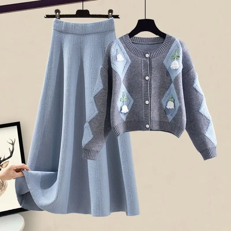 

Women's Single/Set 2023 Spring Autumn New Fashionable Elegant Temperament Top Slim Half Skirt Two Piece Outfits Fashion