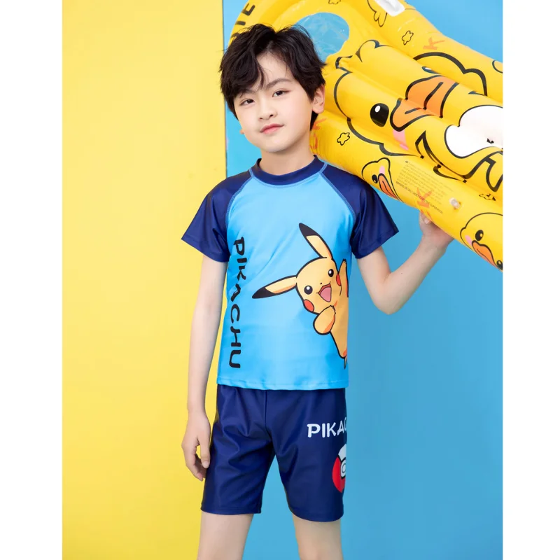 

Anime Cartoon Pikachu Children's Swimsuits Swim Trunks Swimsuits Beach Swimming Costume Newborn Swimming Set Kid Clothes Sets