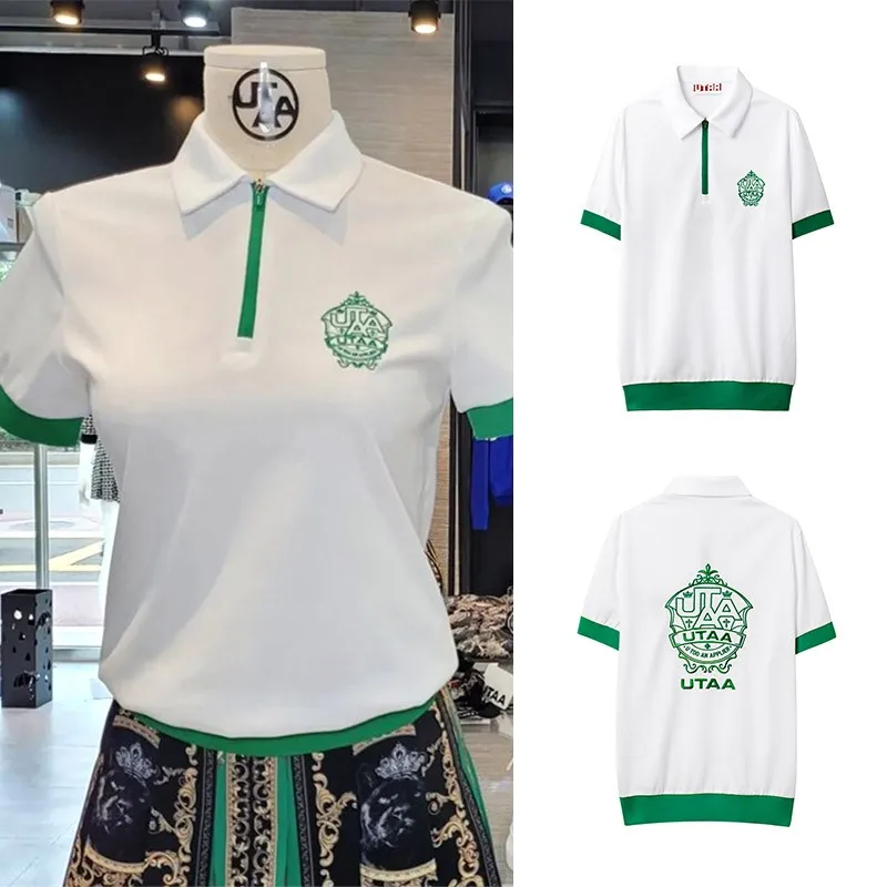 

Womens Polo Shirts Down Collared Short Sleeve Tops V Neck Loose Blouses
