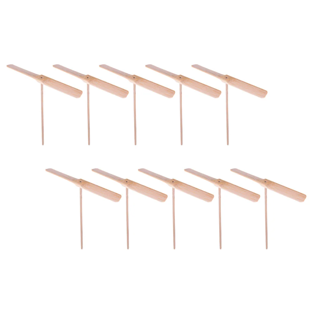 

10 pcs Flying Dragonfly Propeller Toy Wooden Dragonfly Hand Toy Outdoor Flying Dragonfly Toys
