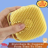 pet brush dog brush pet shampoo bathroom dog bath brush massage gloves soft safety silicone comb with shampoo box pet dog brush