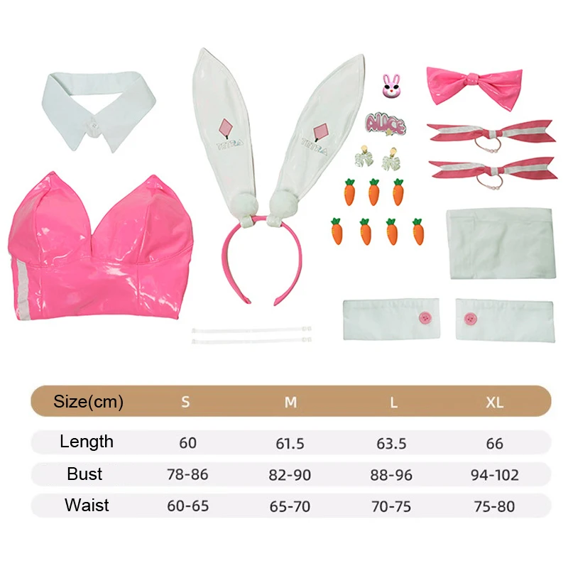 AniLV Game NIKKE The Goddess of Victory Alice Pink Bunny Girl Боди Комбинезон Одежда Косплей Костюм