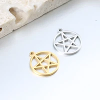 5pcs stainless steel hollow tarot star moon pendants findings bracelets charms accessories bulk for diy necklaces jewelry gifts