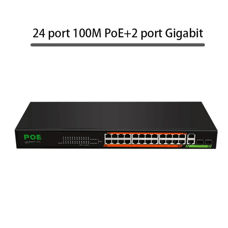 

RJ45 коммутатор 24 порта 100 м + 2 гигабитный интернет-сплиттер Ethernet умный сетевой коммутатор Plug and Play POE гигабитный коммутатор игровой коммутатор