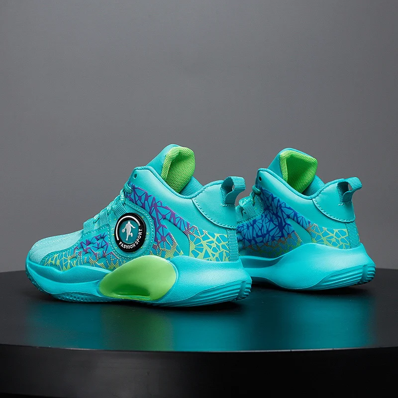 Spring Knit Brand Children's Basketball Sneakers Breathable Non-slip Boy's Basketball Training Shoes Sports Comfy Shoes For Kids