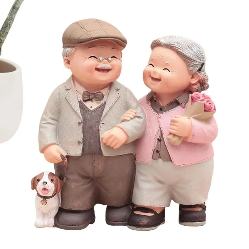 

Фигурка из смолы для пар, украшение для свадьбы, годовщины, торт, Топпер, для влюбленных пожилых пар, статуэтка для пожилых людей, украшение д...