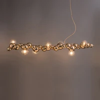 led dimmable chrome gold designer molecule chandelier lighting 2022 new trend lustre hanging lamps for dinning table
