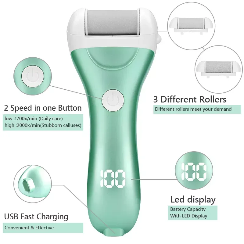 

NEW2023 IN sale Charged Foot File for Heels Grinding Pedicure Tools Professional Foot Care Tool Dead Hard Skin Callus Remov