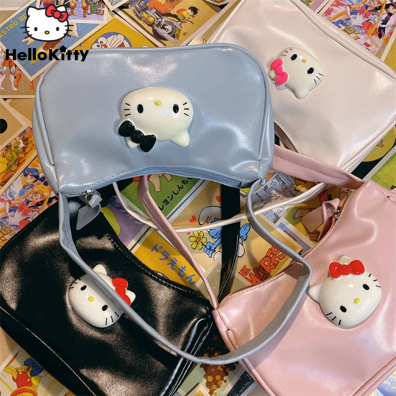 Sanrio Hello Kitty Series Underarm Bag Y2k Cute Four Color Sweet Girl Heart Handbag Fashion Versatile Shoulder Bag For Women