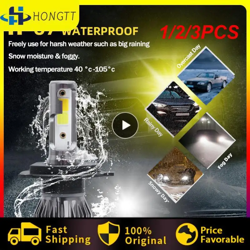 

1/2/3 шт., Автомобильные светодиодные лампы высокой мощности