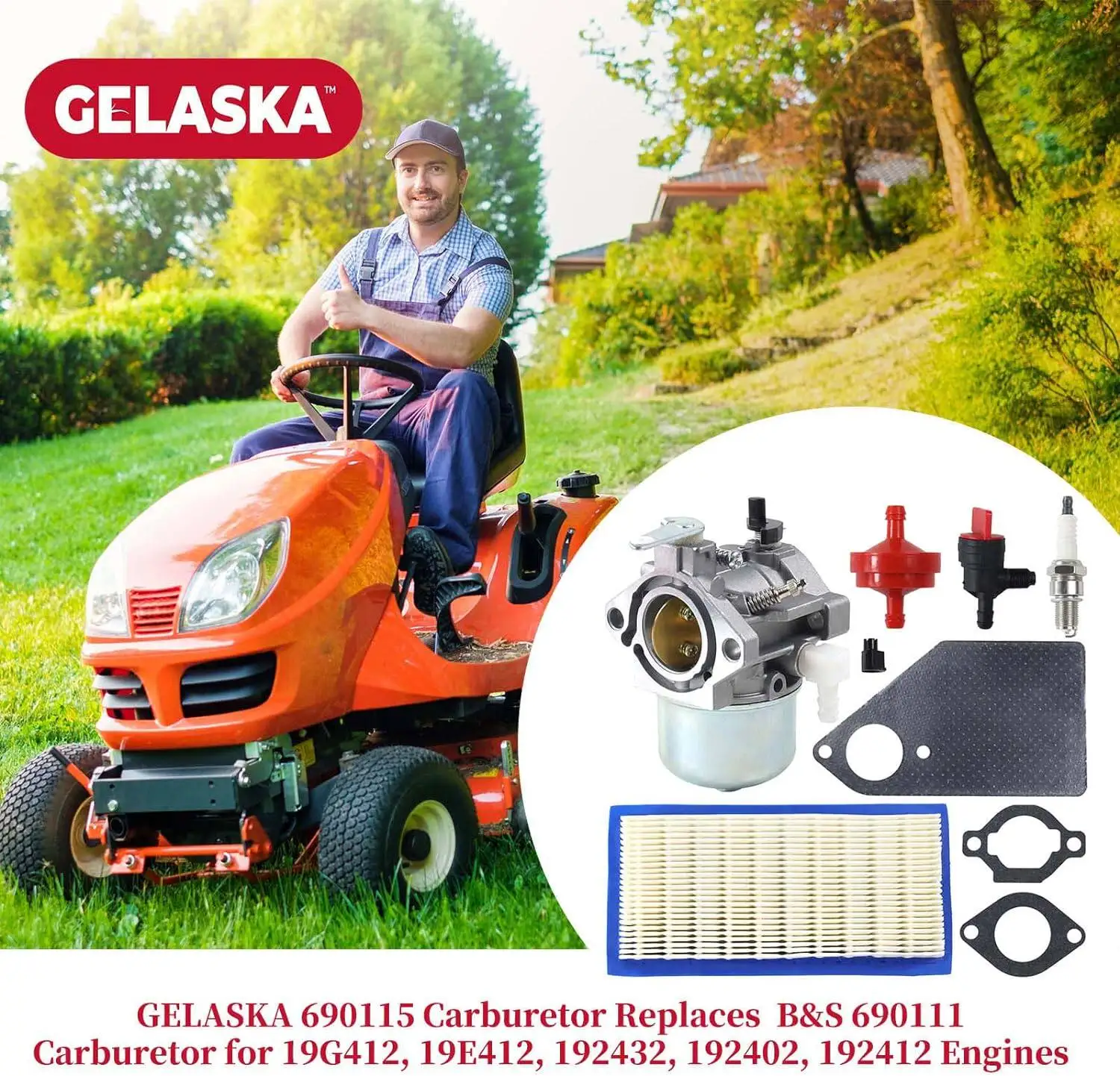 Запчасти для генераторов Factory Outlet 690115 690111: Карбюратор 19F412-1136-E1 19F432-1 (art.: 3920dc0ed17ef) - 3920dc0ed17ef