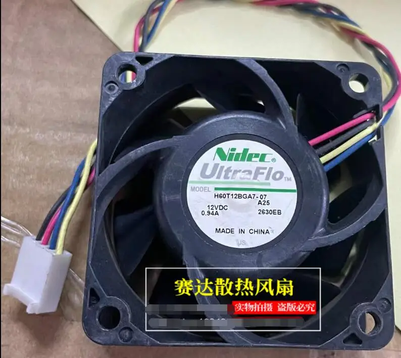 4-проводной вентилятор охлаждения сервера Nidec H60T12BGA7-07 DC 12V 0.94A 60x60x25 мм