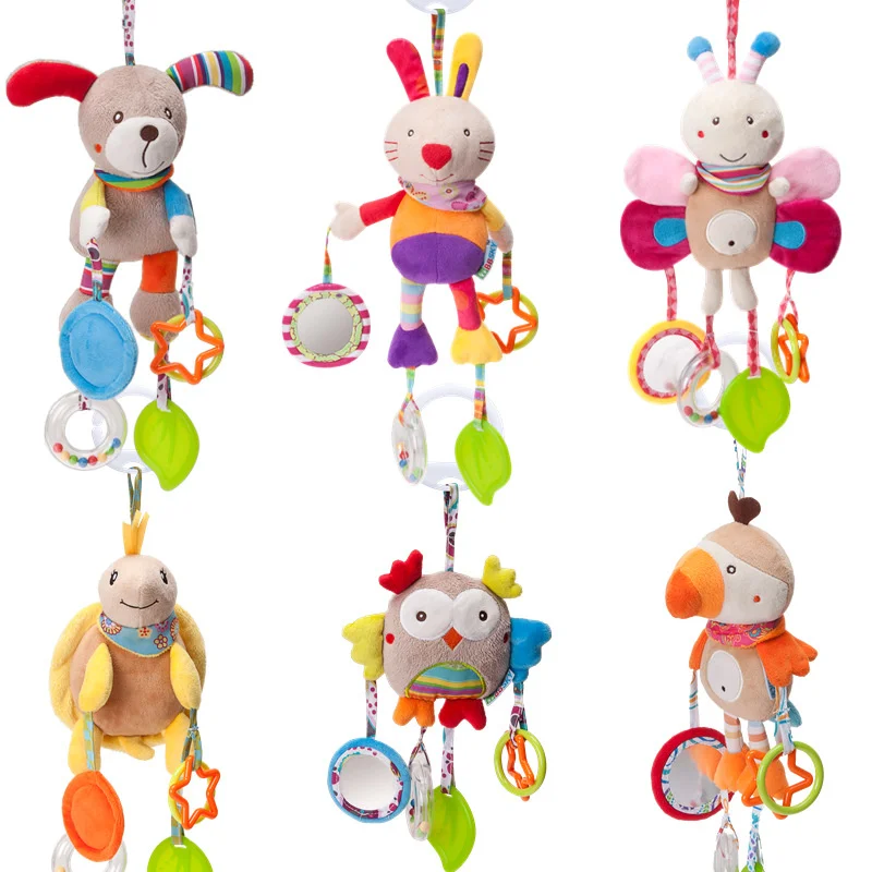 

Arrival New Soft Giraffe Animal Handbells Rattles Plush Infant Development Handle Toys Hot Selling WIth Teether Baby Toy