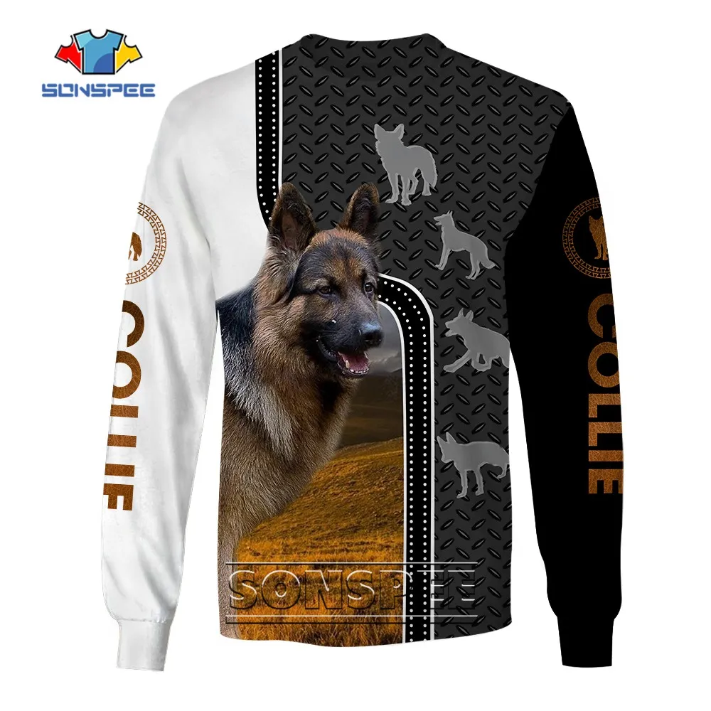 

SONSPEE Cute Dog Animal Harajuku Sweatshirts 3D Printed Women Men Hoodies Collie Long Sleeve Streetwear Pullover Clothing