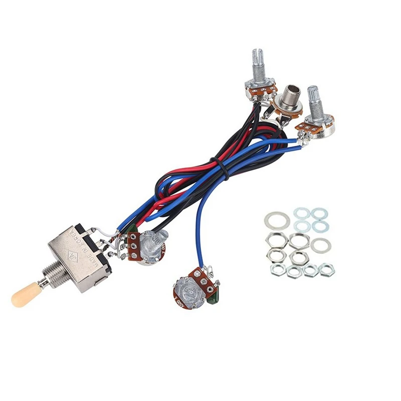 

Lp Electric Guitar Pickups Wiring Harness Kit 2T2V 500K Pots 3 Way Switch With Jack For Dual Humbucker Gibson Les Pual Style Gui