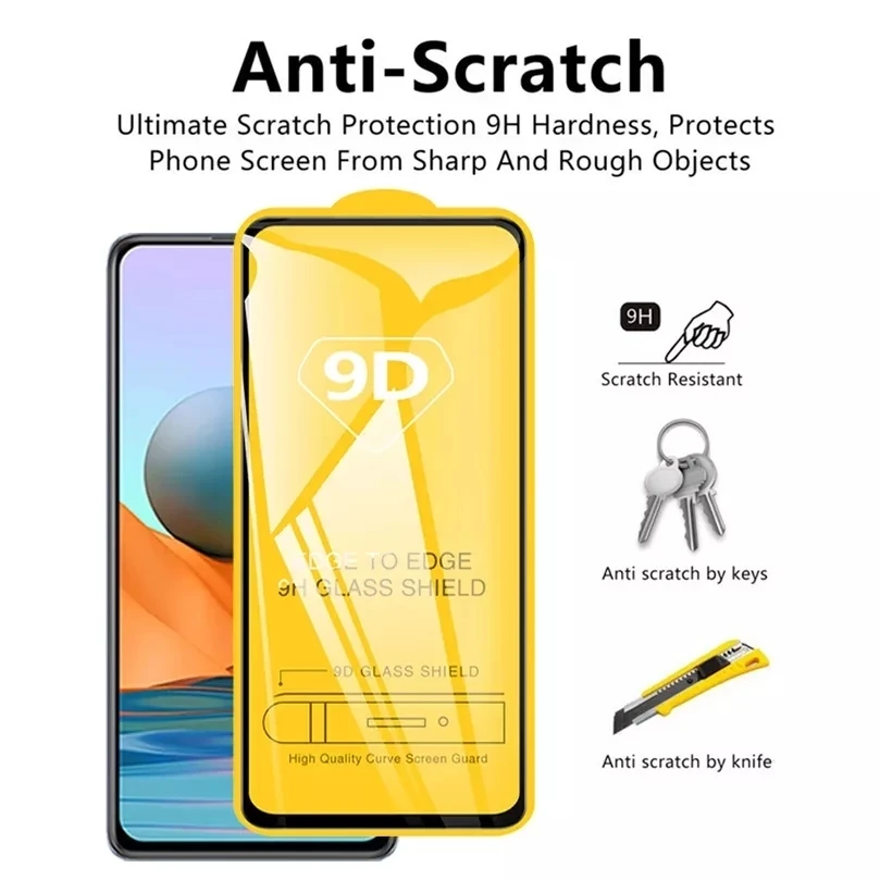 2Pcs 9D Tempered Glass  for Xiaomi Poco X3 Pro NFC F3 M3 M4 Screen Protectors for Redmi Note 11 10 9 8 7 11T Pro 9s 10s 9T 9A 9C images - 3