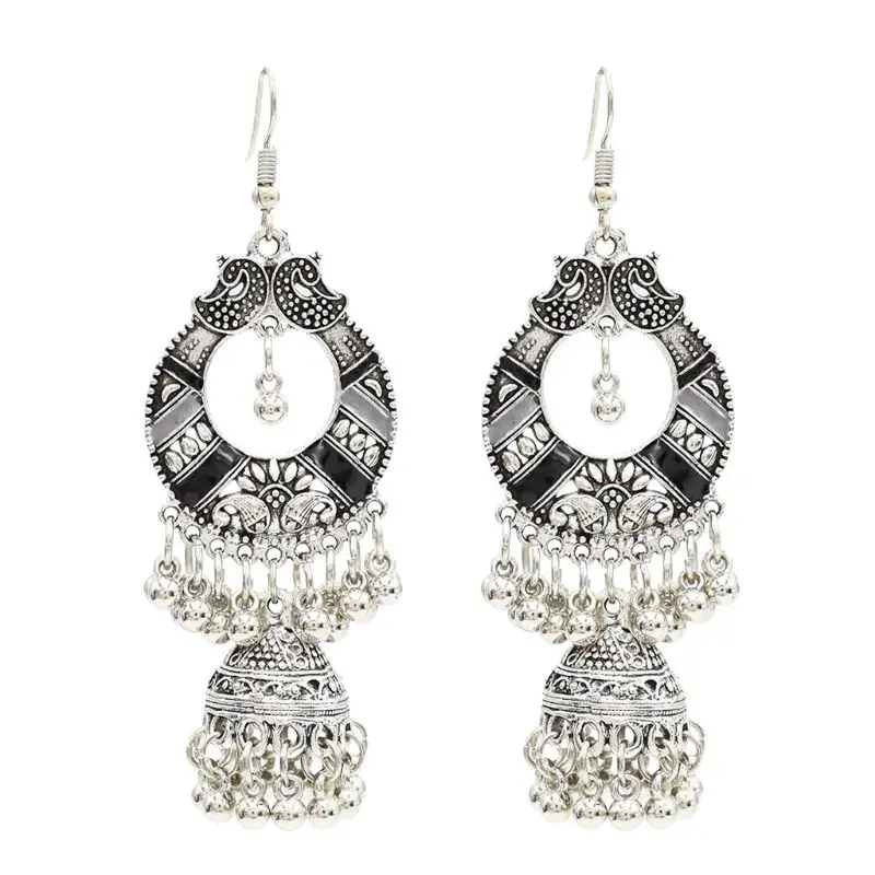 Традиционные этнические индийские серьги цыганские Висячие Jhumka Jhumki с Бали -
