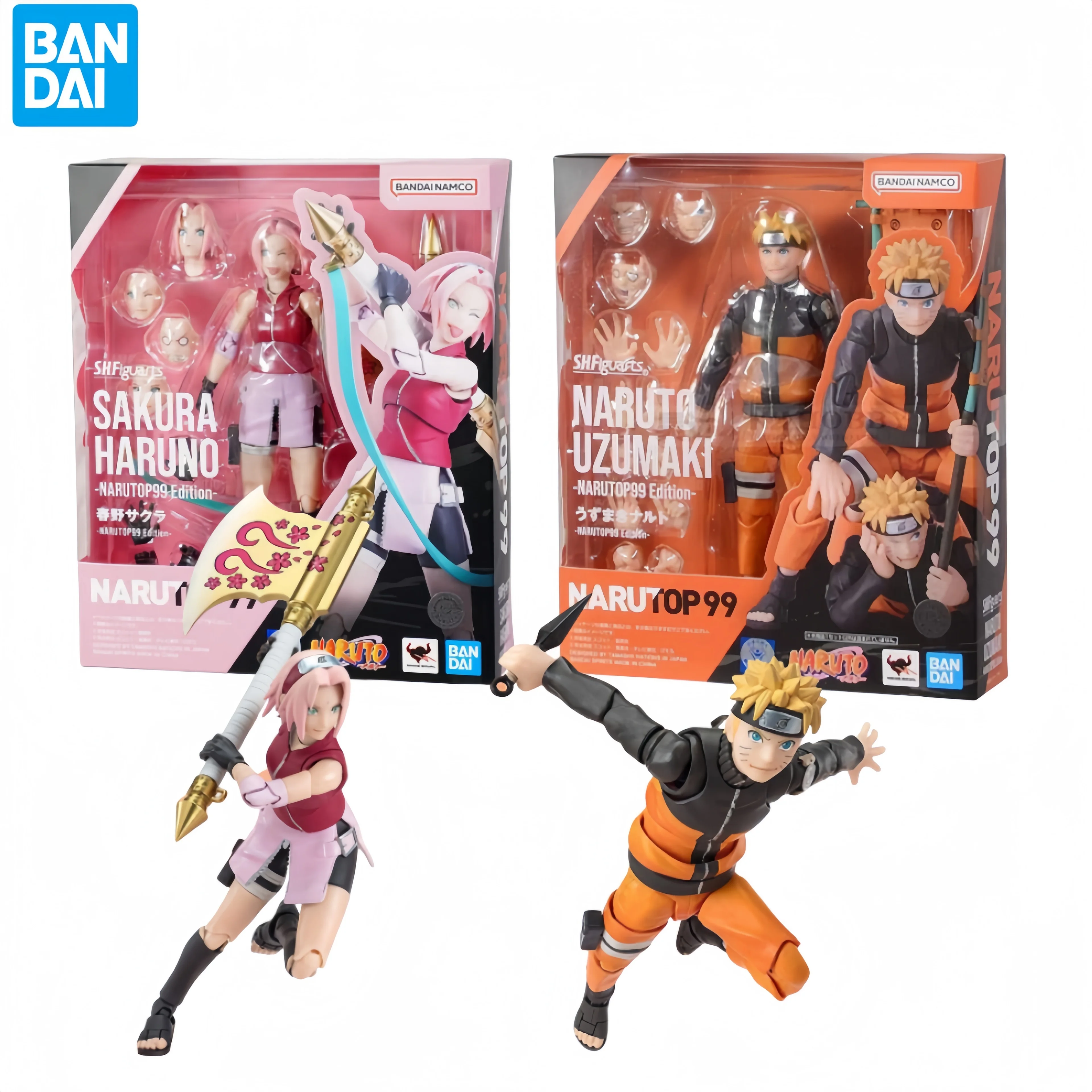 Оригинальная аниме-фигурка Bandai Naruto Shfiguarts Haruno Sakura Narutop99 Edition готовая модель