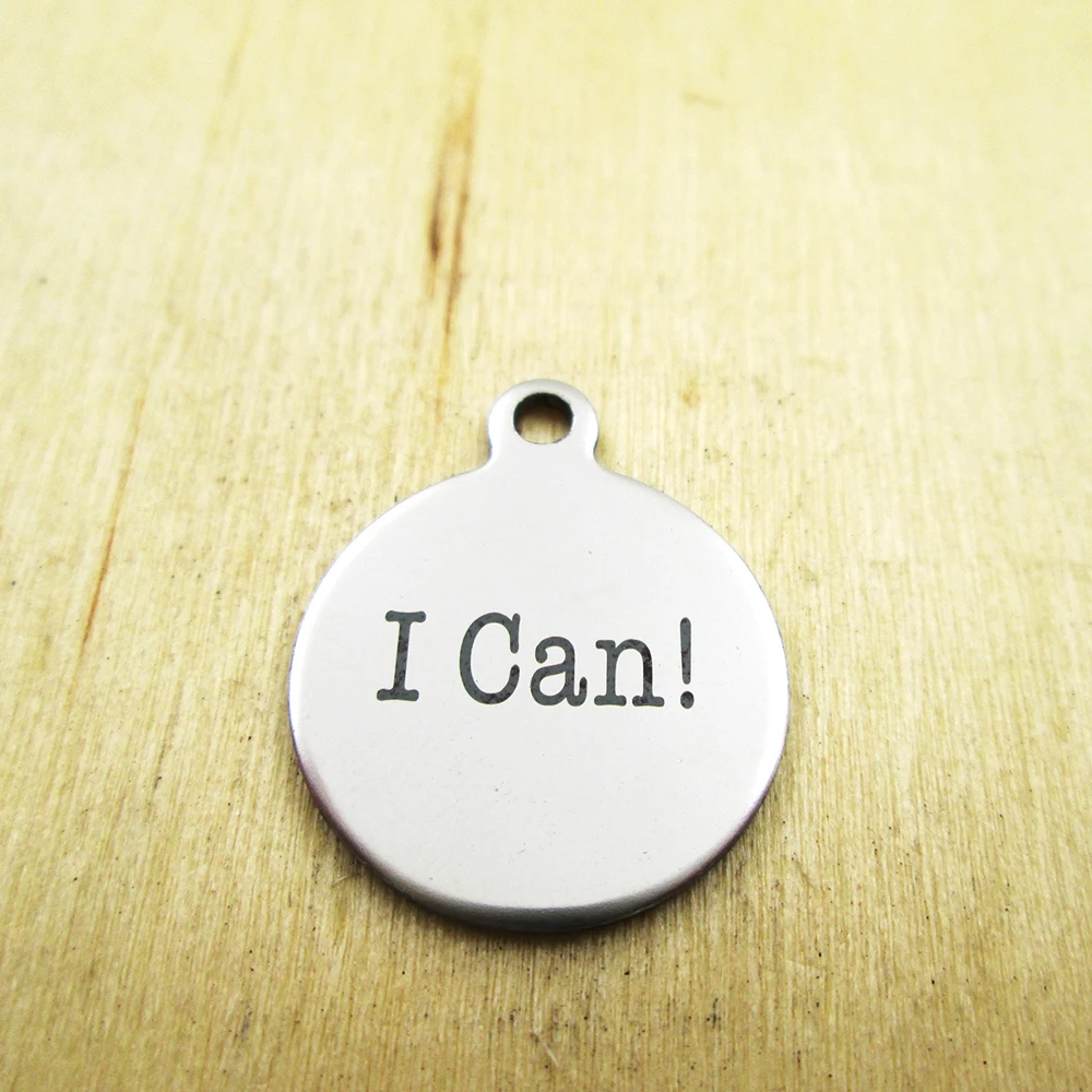 20 шт.-I может подвески из нержавеющей стали с лазерной гравировкой индивидуальные