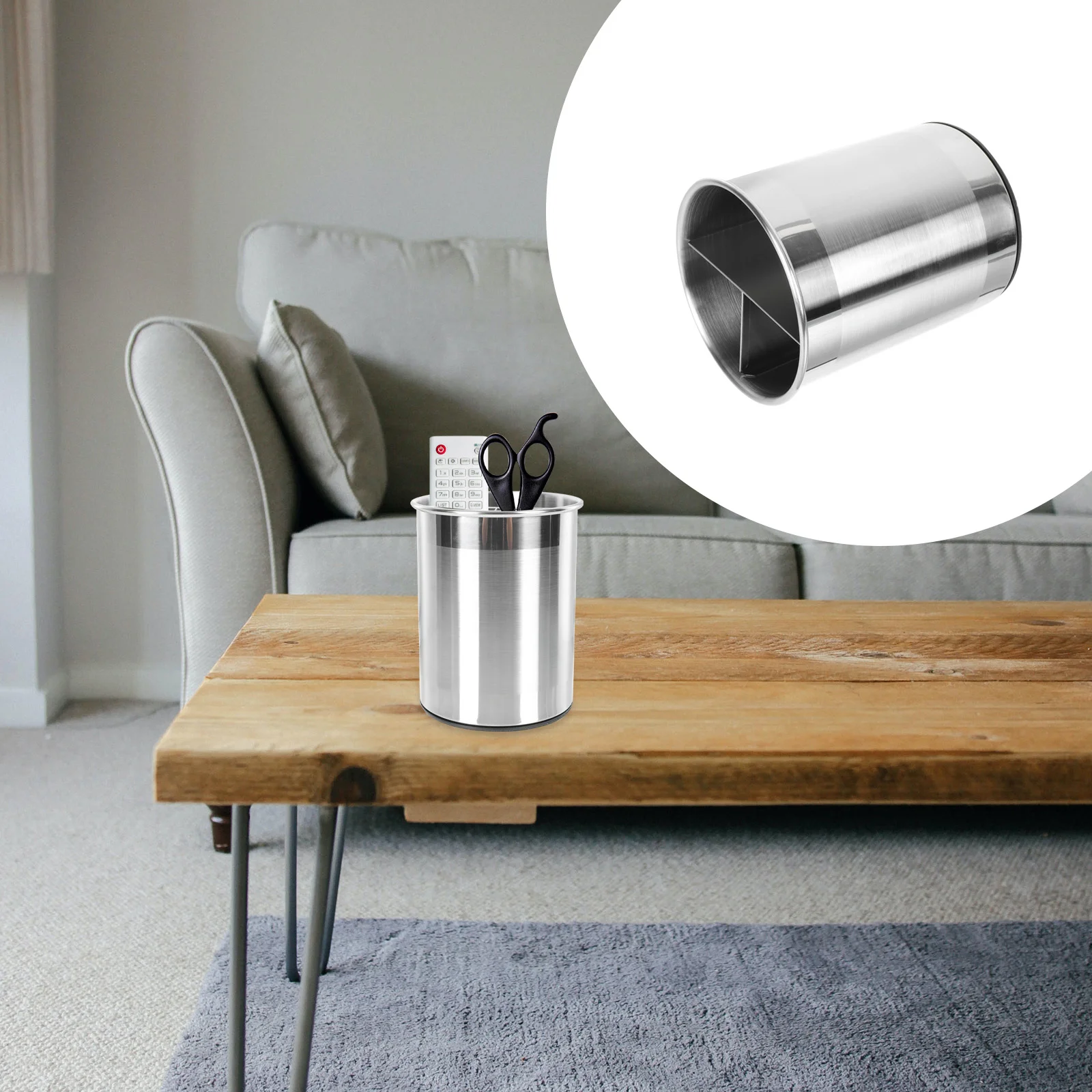 

1Pc Kitchen Utensil Bucket Multi-functional Utensil Bucket with Three Grids